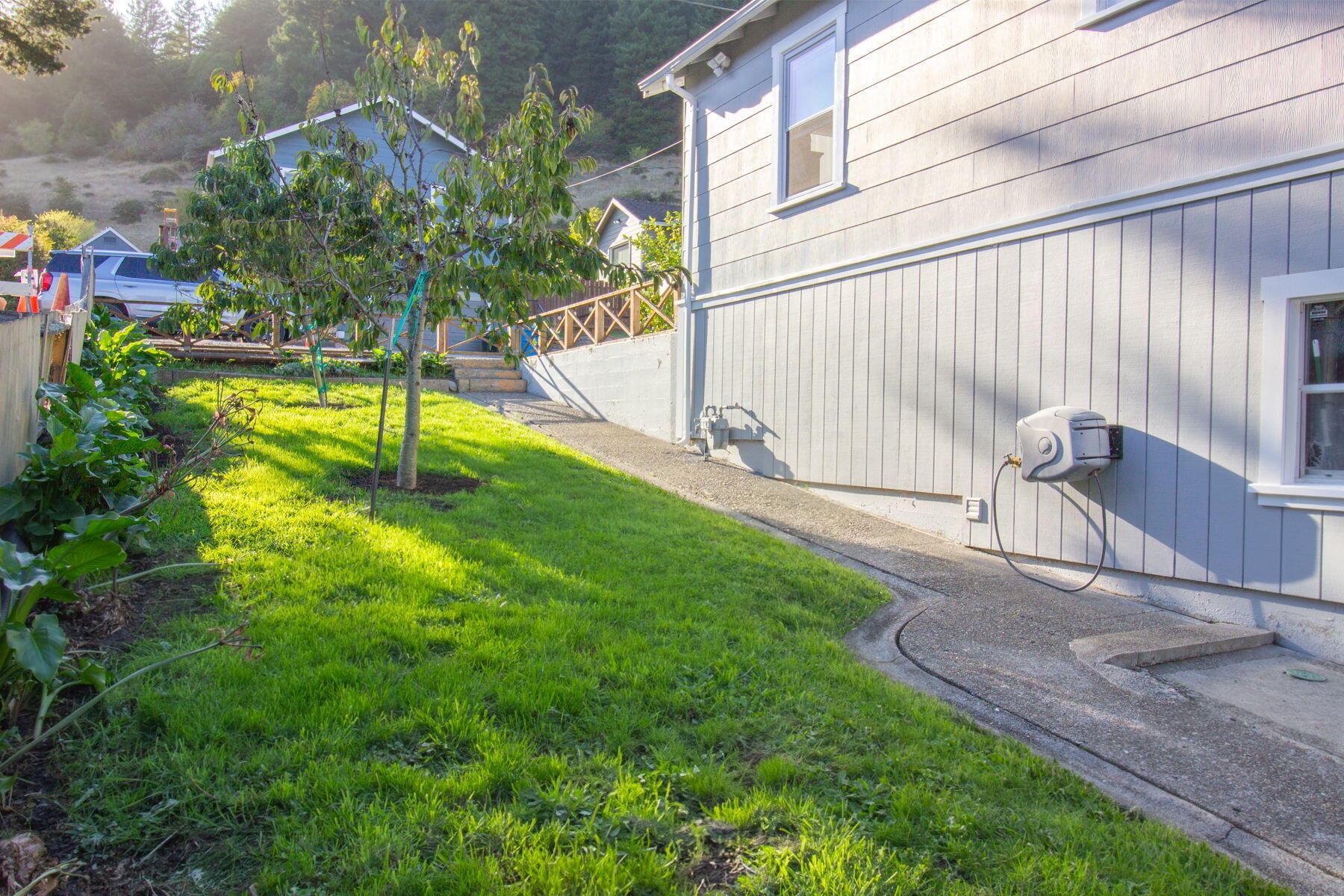 590 View Avenue Rio Dell, CA 95562 - Photo 32 of 36 a view of backyard with swimming pool and seating space