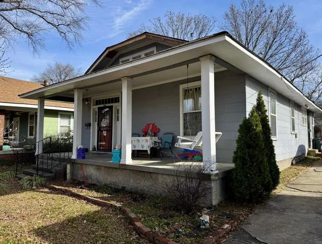 front view of a house with a porch