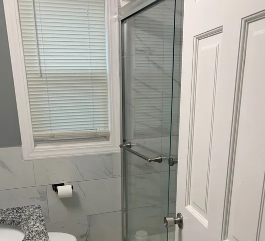 view of hallway with washer and dryer