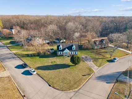 a view of a lake in middle of the town