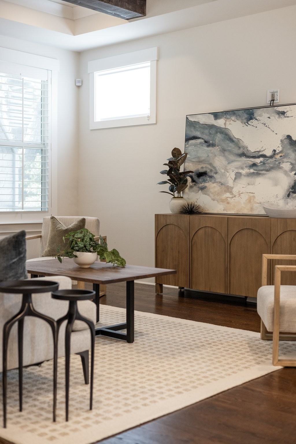 5543 Knob Road Nashville, TN 37209 - Photo 6 of 64 a view of a workspace room with wooden floor and furniture