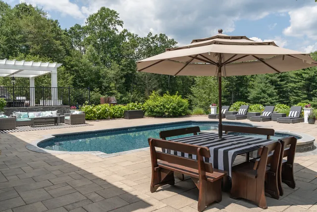 a outdoor view with a sitting space