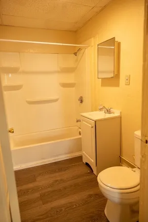 a bathroom with a toilet and a sink