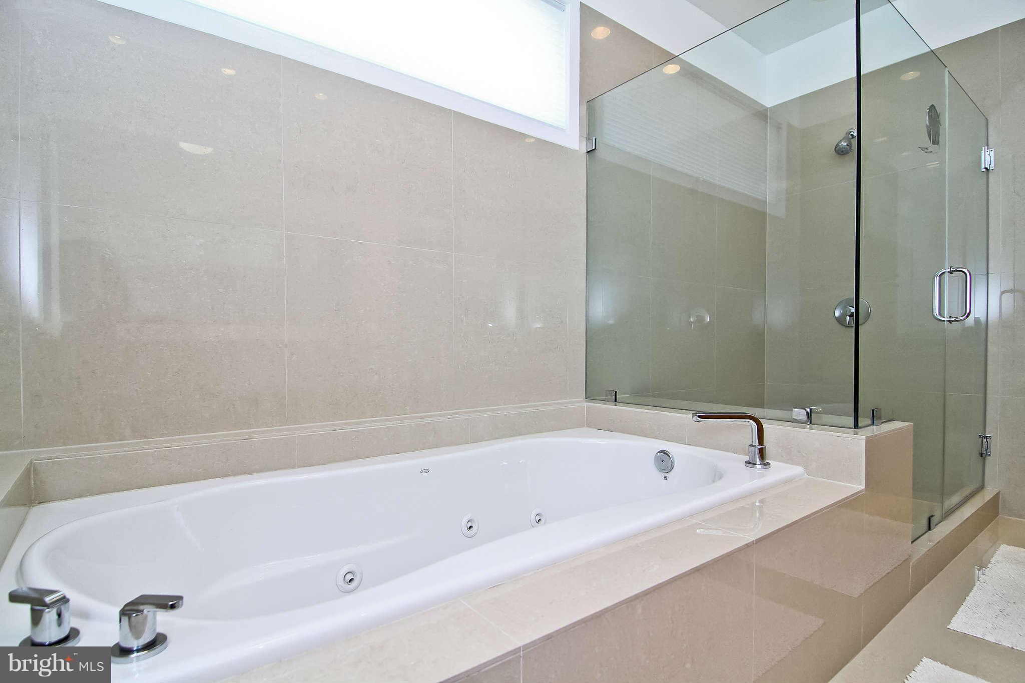 5610 Warwick Place Chevy Chase, MD 20815 - Photo 17 of 30 Jacuzzi tub and separate glass enclosed shower