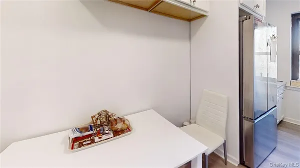 a room with a table and gym equipment