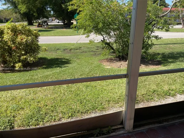 a view of yard from a window