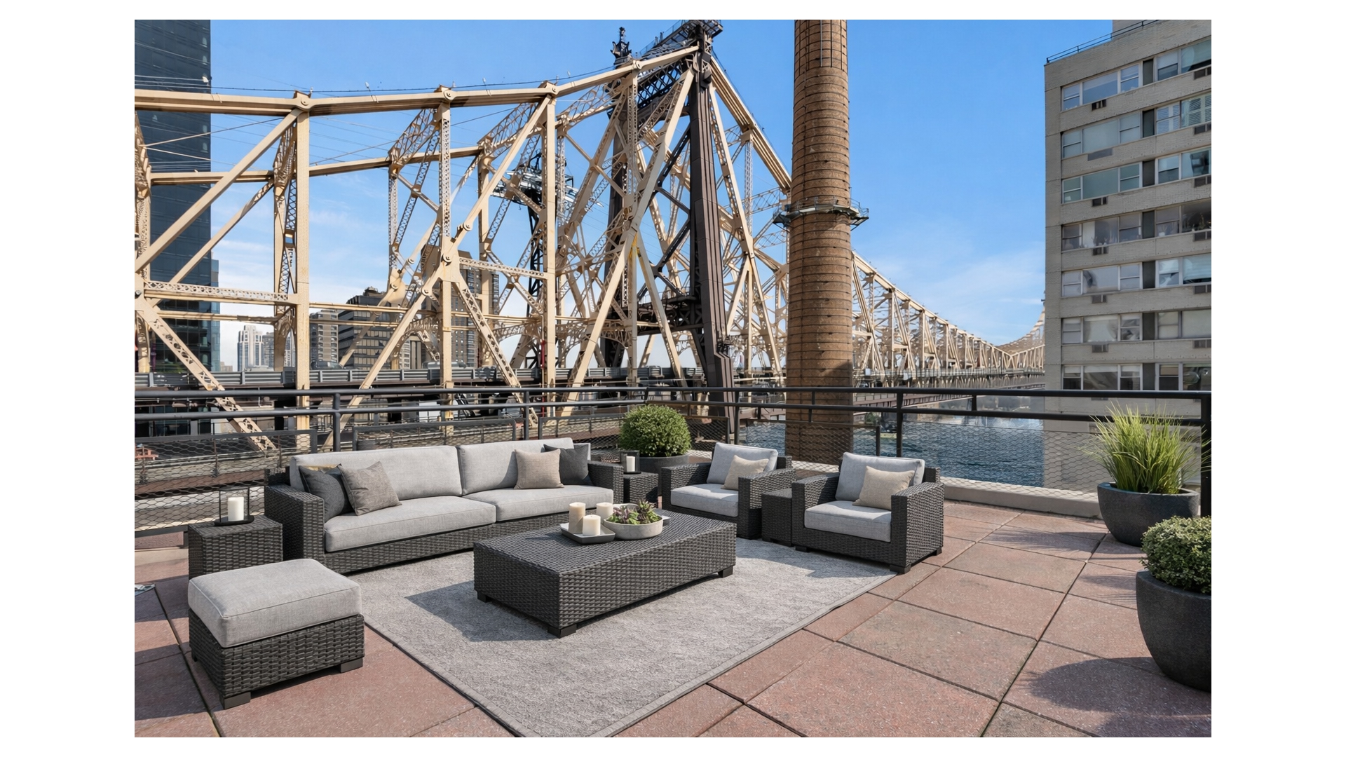 40 Sutton Place, Unit PHM Manhattan, NY 10022 - Photo 5 of 12 a view of terrace with seating space and building view