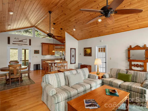 a living room with furniture