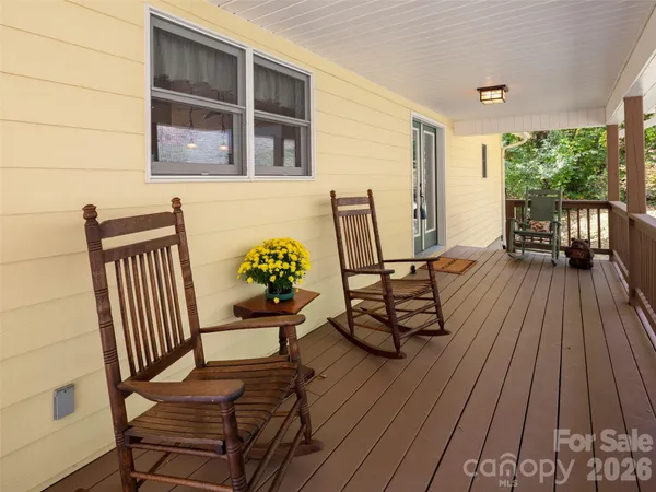 a view of a chairs on the deck