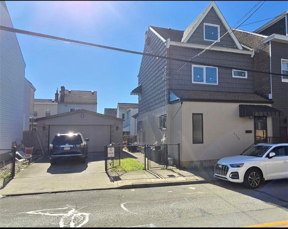 a car parked in front of a building