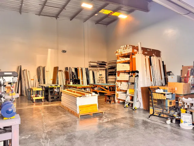 a view of wooden door