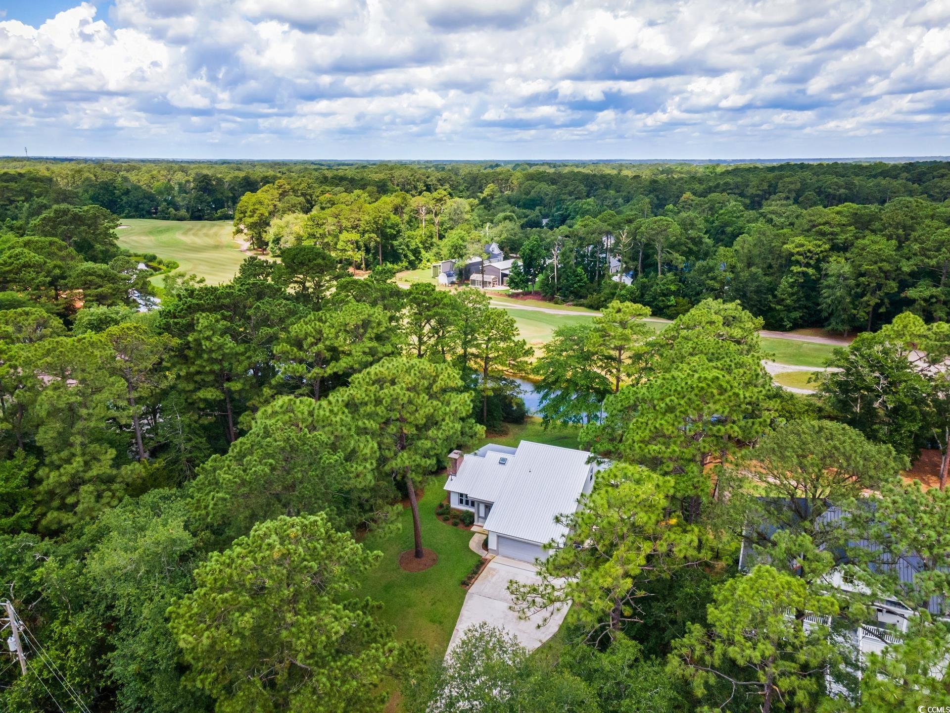 144 Springfield Road Pawleys Island, SC 29585 - Photo 33 of 36 Drone / aerial view of a forest and a golf course