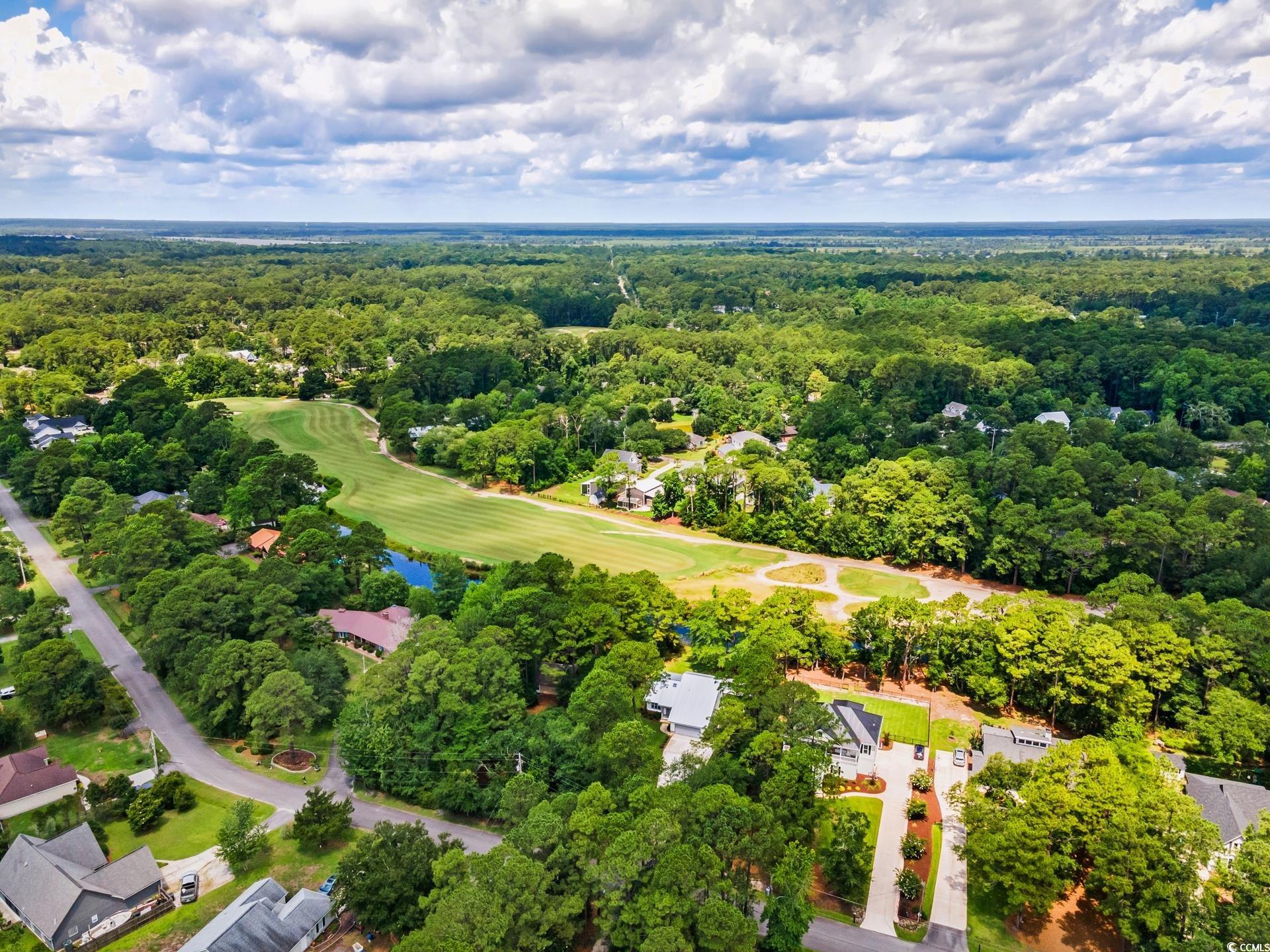 144 Springfield Road Pawleys Island, SC 29585 - Photo 34 of 36 Aerial view of a golf course and a forest