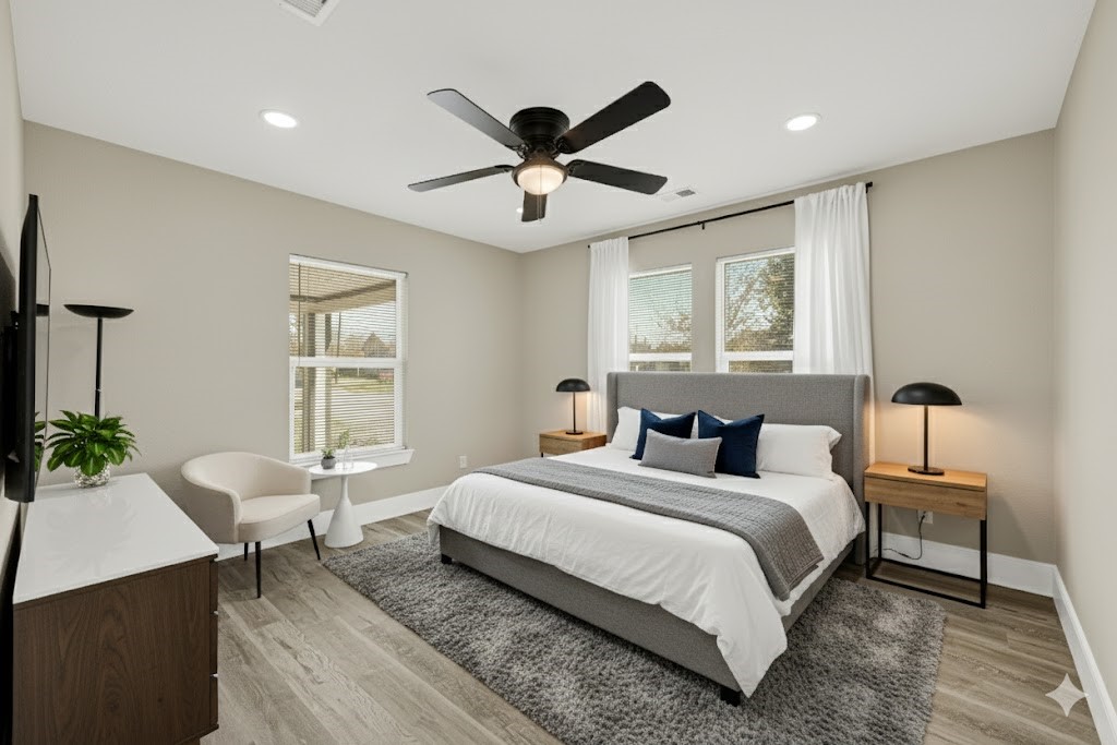 3510 Nagle Street Houston, TX 77004 - Photo 13 of 26 a bedroom with a bed and a table
