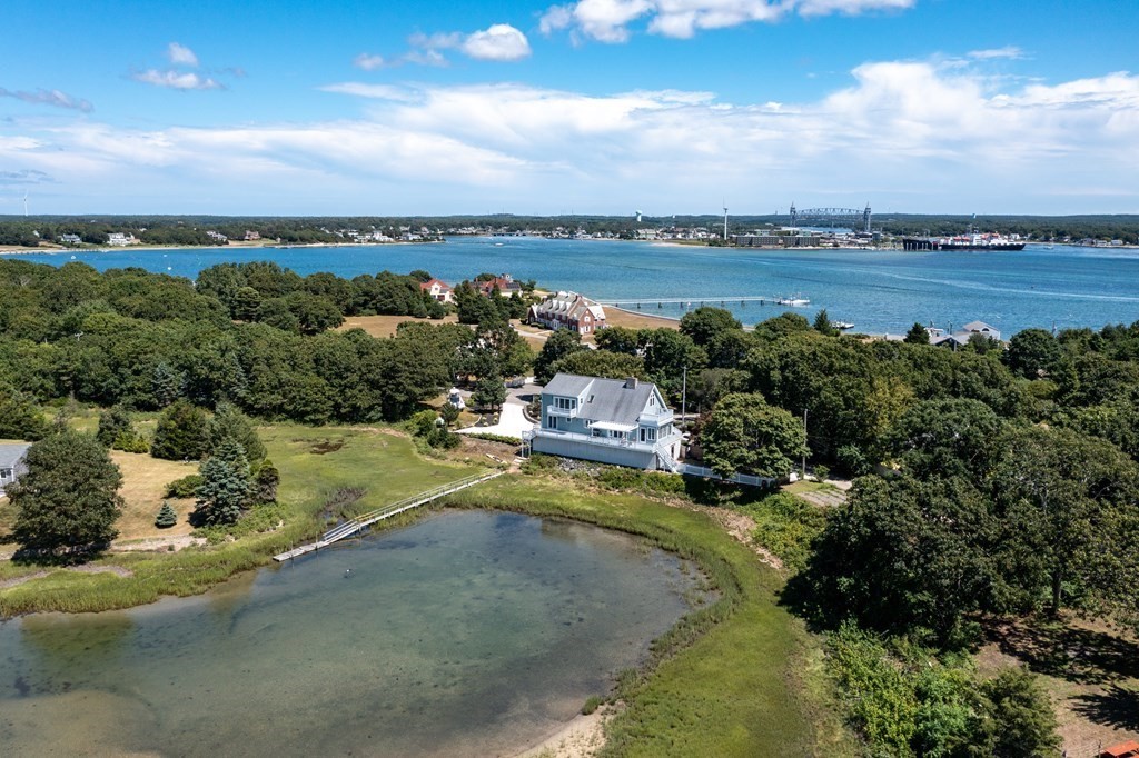 51 Robinwood Road Wareham, MA 02532 - Photo 32 of 42 an aerial view of a house with a lake view