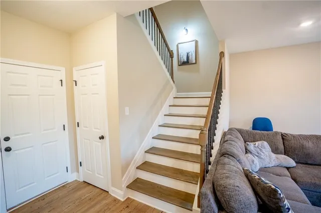 a view of livingroom with furniture and wooden floor