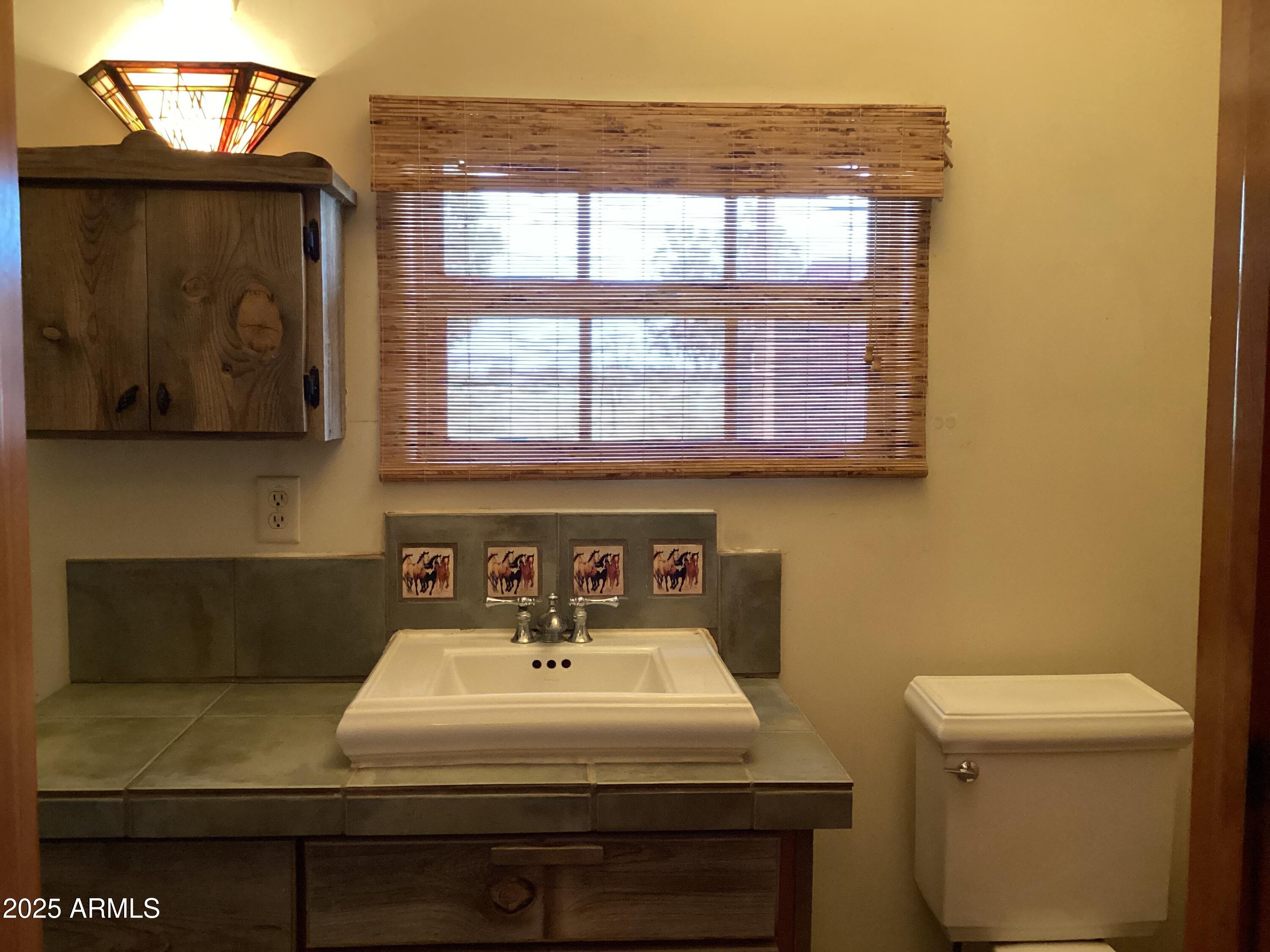 10023 North Bell Road Elfrida, AZ 85610 - Photo 13 of 51 a bathroom with a sink a toilet and a window