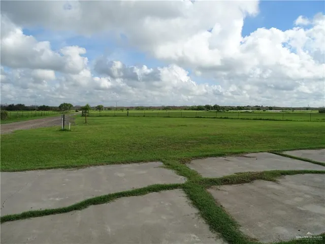 a view of a field with clear sky