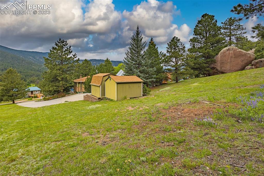 98 Button Rock Road Lyons, CO 80540 - Photo 40 of 49 a backyard of a house with lots of green space