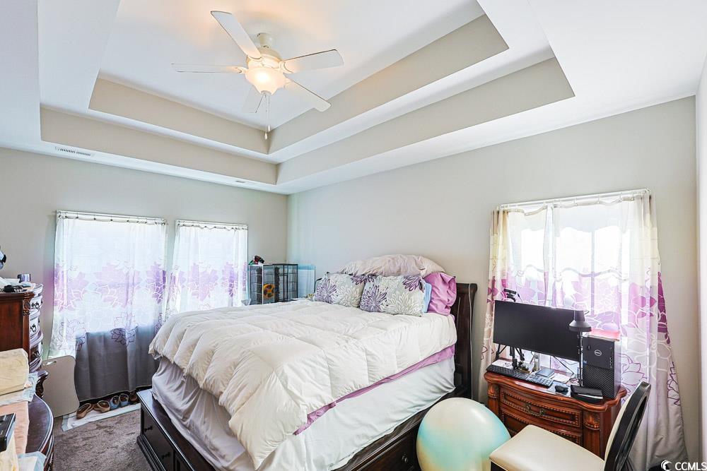 724 Hobonny Loop Longs, SC 29568 - Photo 11 of 40 Bedroom with a raised ceiling and a ceiling fan