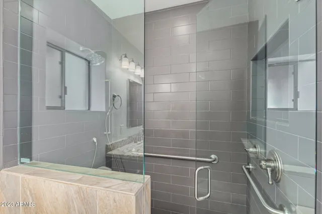 a bathroom with a shower