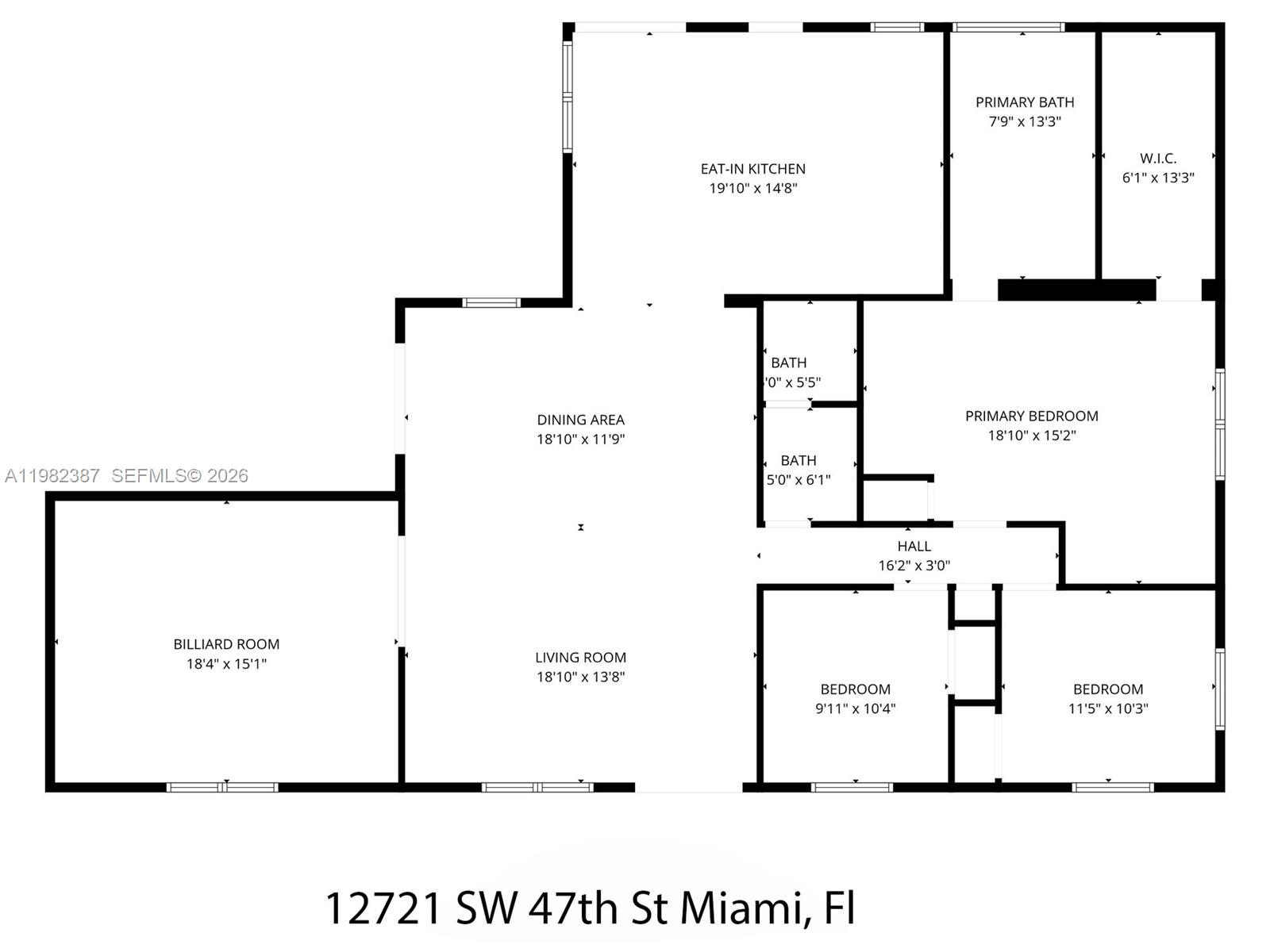 12721 Southwest 47th Street Miami, FL 33175 - Photo 41 of 47 a picture of a floor plan