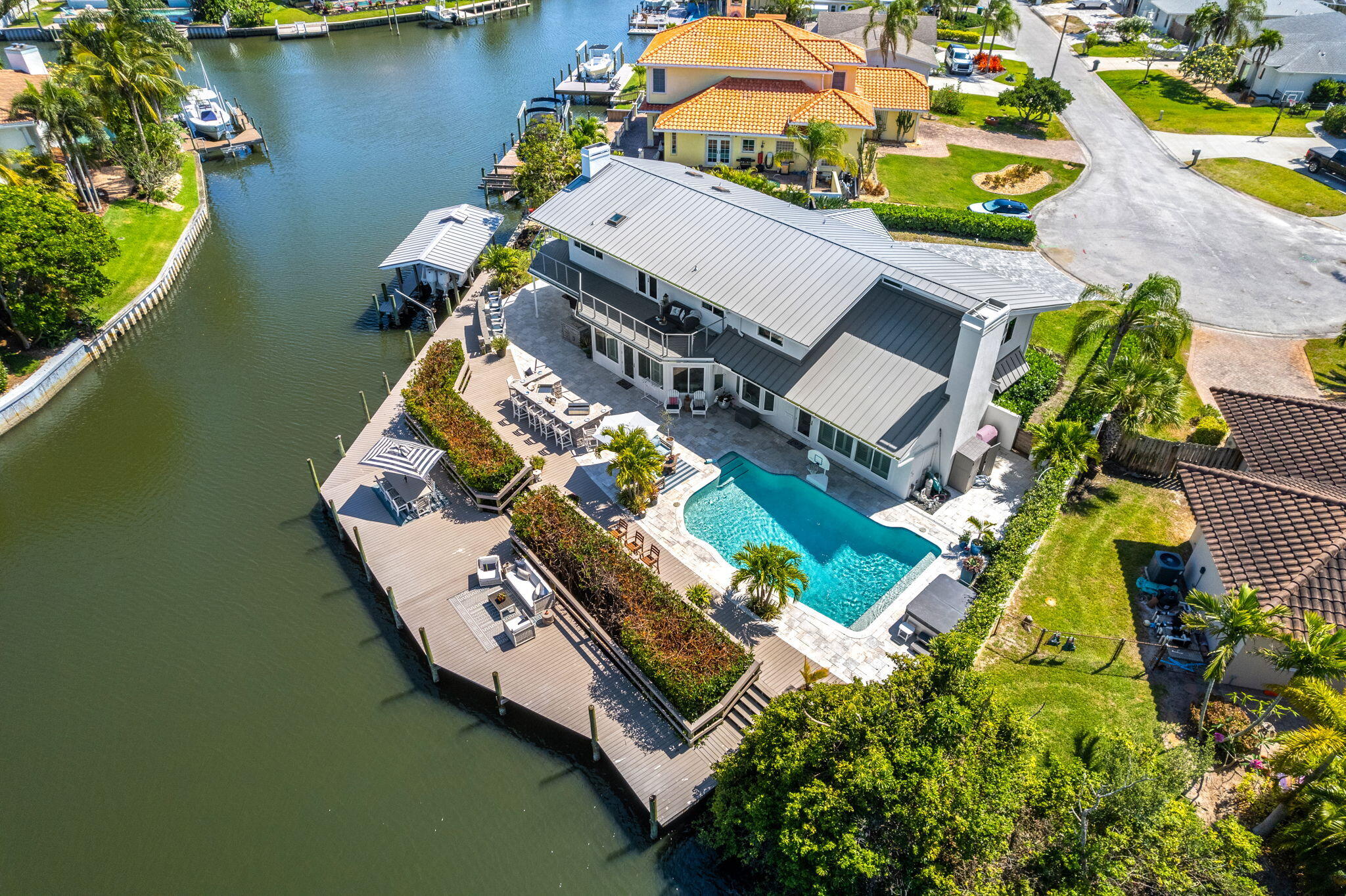 452 Sandy Key Melbourne Beach, FL 32951 - Photo 132 of 140 an aerial view of a house with a ocean view
