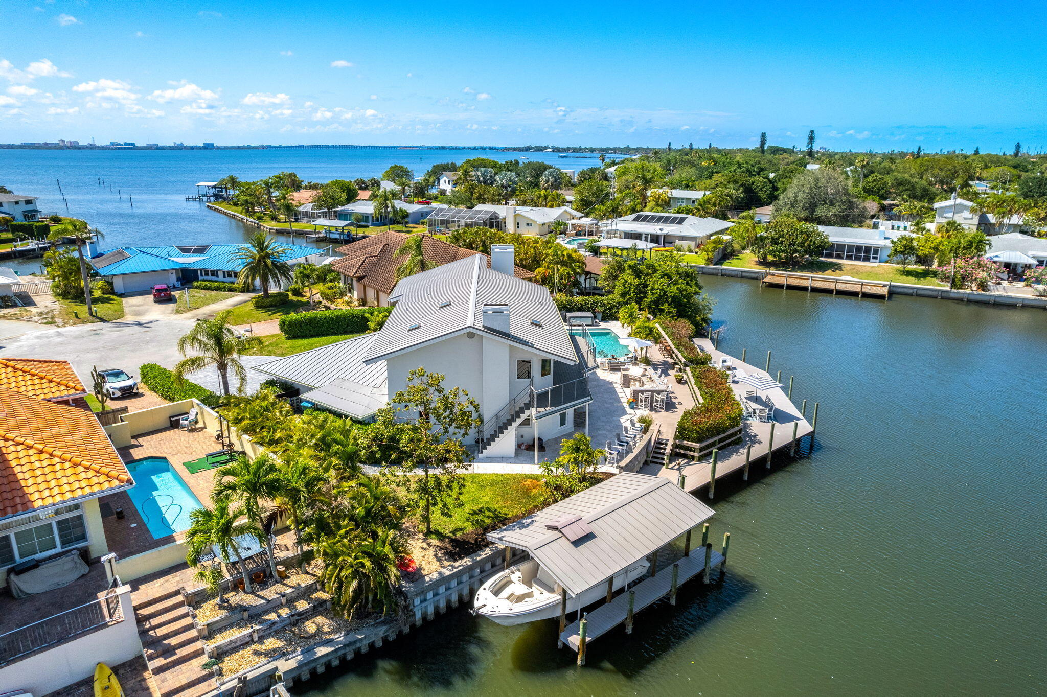 452 Sandy Key Melbourne Beach, FL 32951 - Photo 135 of 140 an aerial view of a house with a ocean view