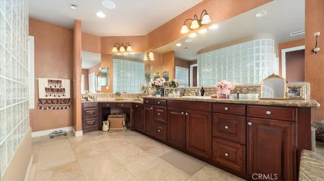 a view of a kitchen with a fountain and a fire pit