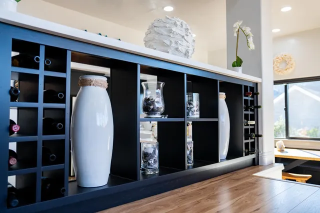 a kitchen with a refrigerator stove and microwave