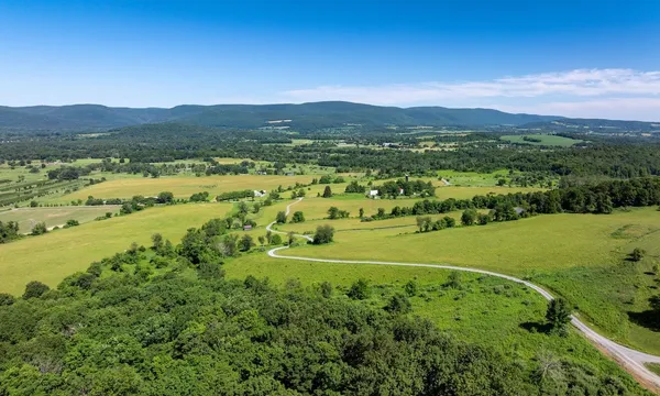 a view of a lush green hillside and houses