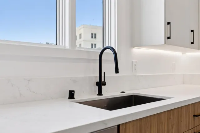 a close view of sink and tap