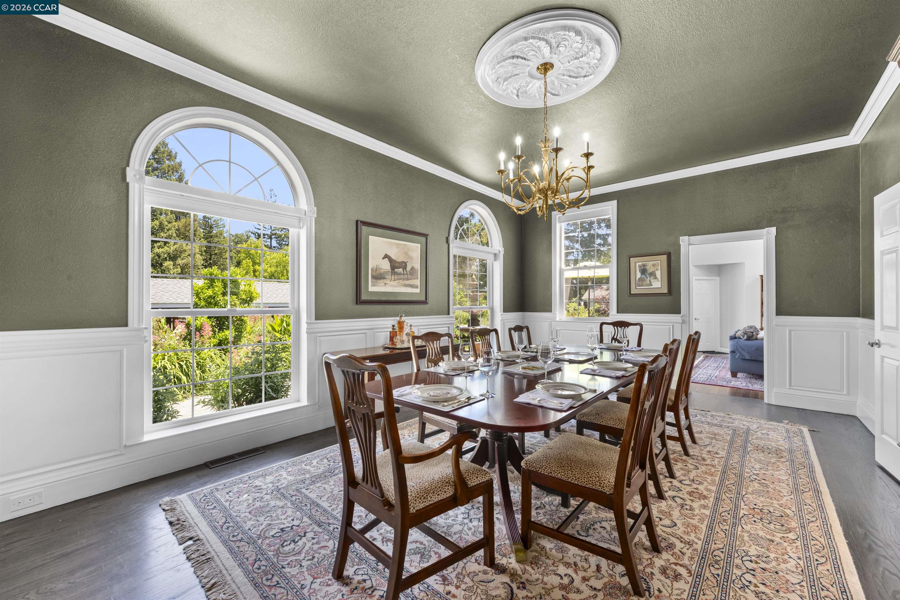 177 Oak Road Alamo, CA 94507 - Photo 8 of 85 a view of a dining room with furniture window and wooden floor