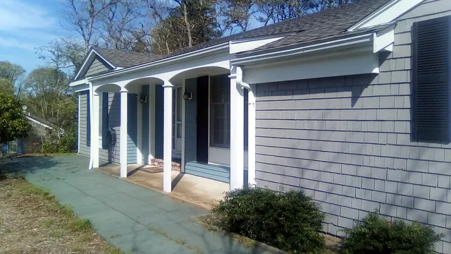 a view of a house with a door