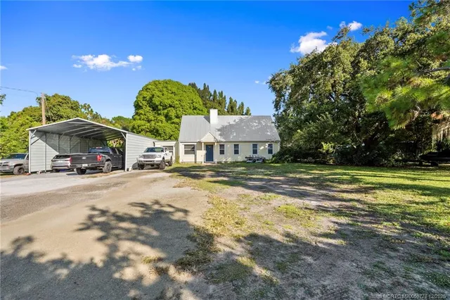 a view of backyard with tree