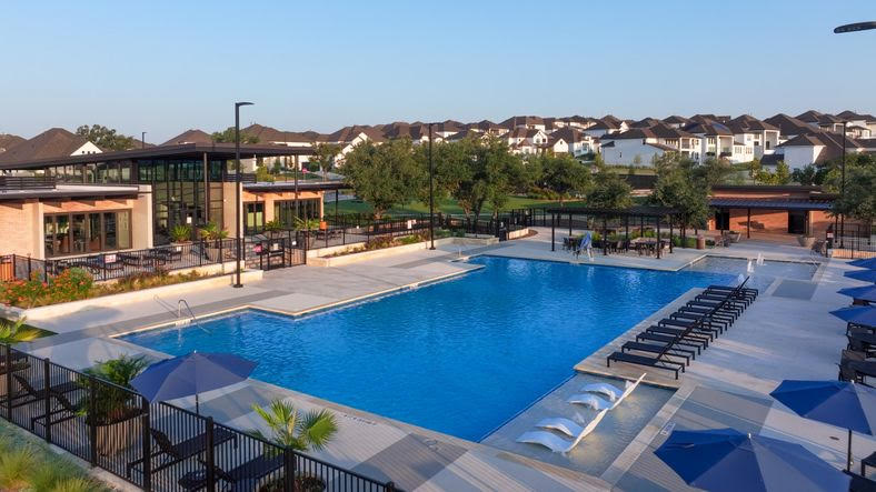 4201 Vespa Cove Leander, TX 78641 - Photo 21 of 29 a view of a patio with swimming pool of the house