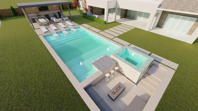 a view of a backyard with a garden