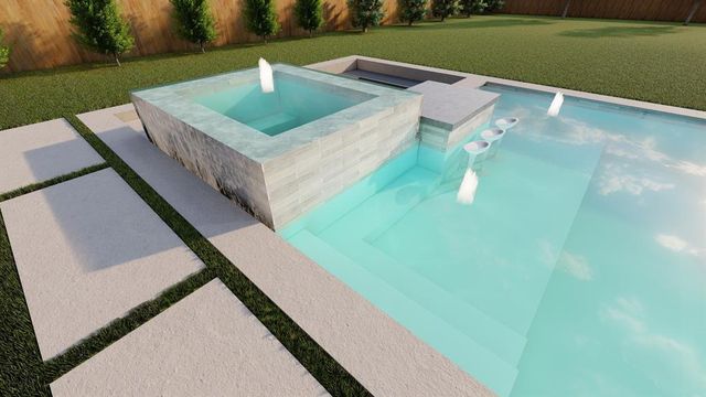 a view of a patio with table and chairs potted plants with wooden floor