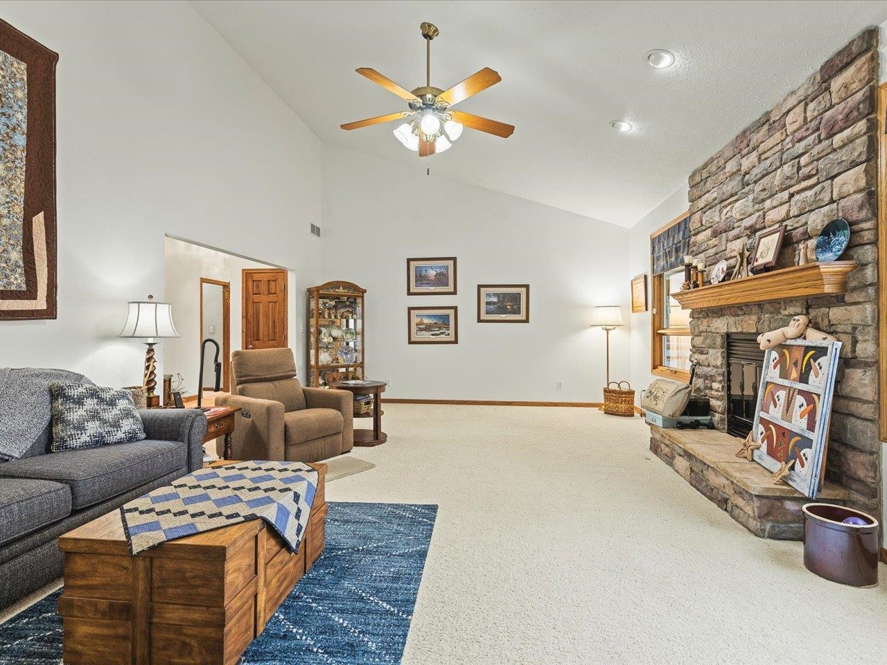625 Lake Summerset Road Lake Summerset, IL 61019 - Photo 17 of 51 a living room with furniture and a fireplace