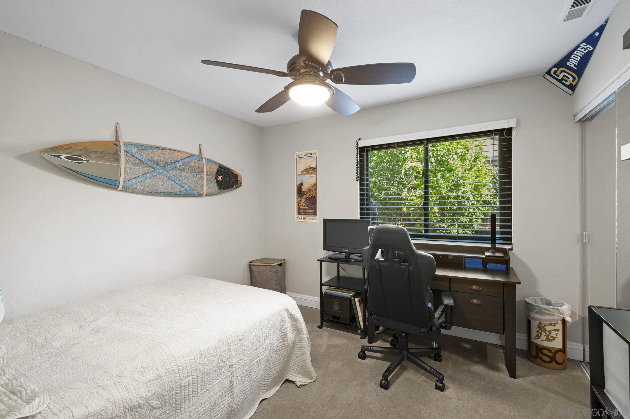 13972 Poway Valley Road Poway, CA 92064 - Photo 18 of 59 a bedroom with a large window and ceiling fan