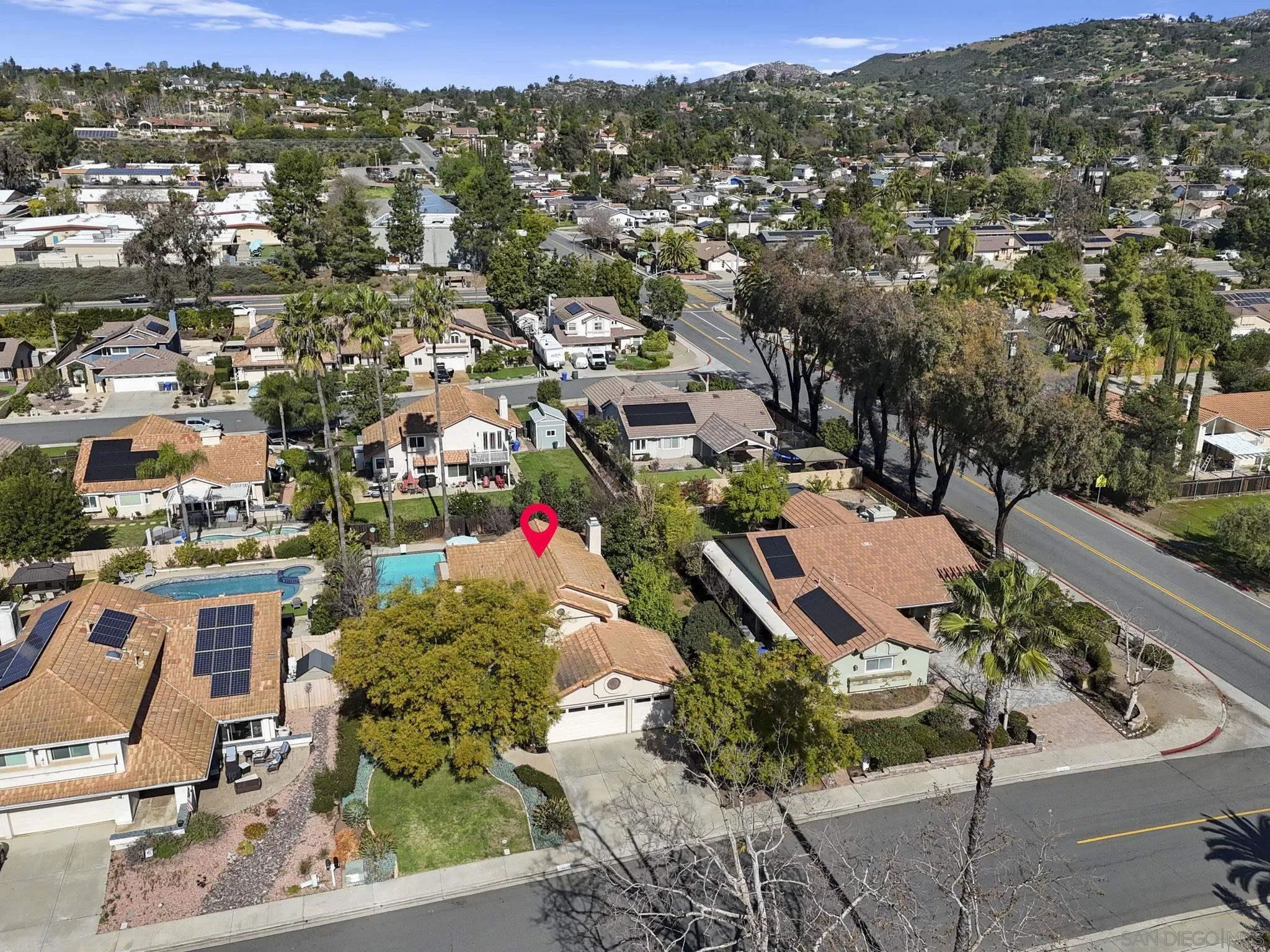 13972 Poway Valley Road Poway, CA 92064 - Photo 46 of 59 an aerial view of residential houses with outdoor space and street view