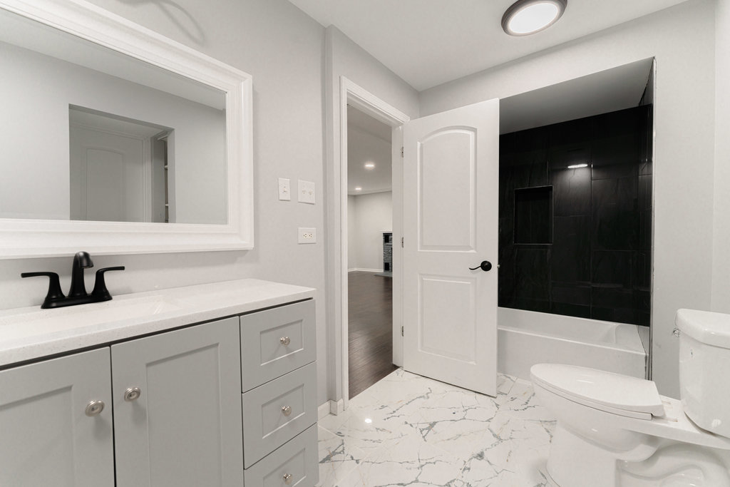 4841 West 119th Street Alsip, IL 60803 - Photo 10 of 33 a bathroom with a sink a toilet and shower