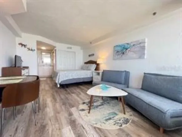 a living room with furniture and a couch