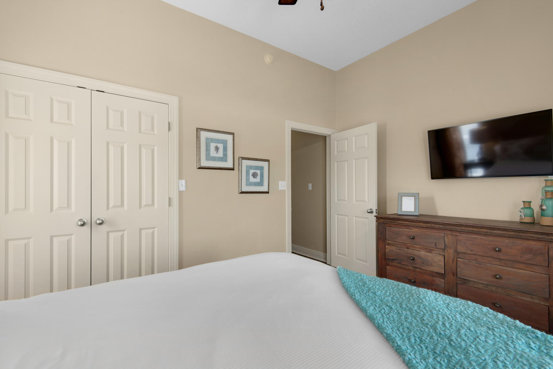26 Nature Way, Unit 2004 Santa Rosa Beach, FL 32459 - Photo 27 of 65 a bedroom with a bed and a flat screen tv