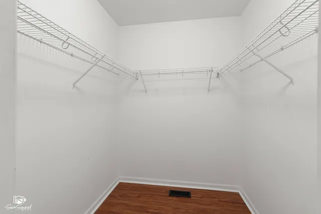 a view of small space with racks on the wall