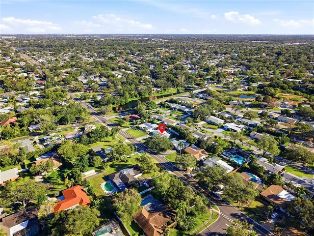 an aerial view of multiple house