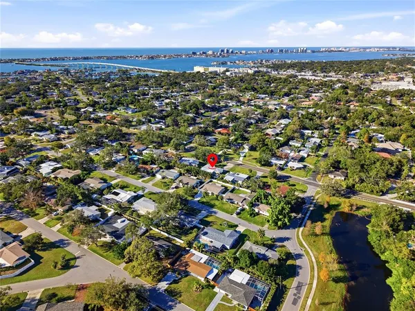 an aerial view of multiple house