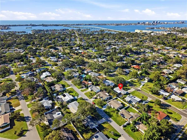 an aerial view of multiple house