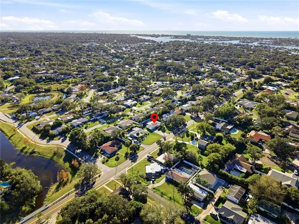 an aerial view of multiple house