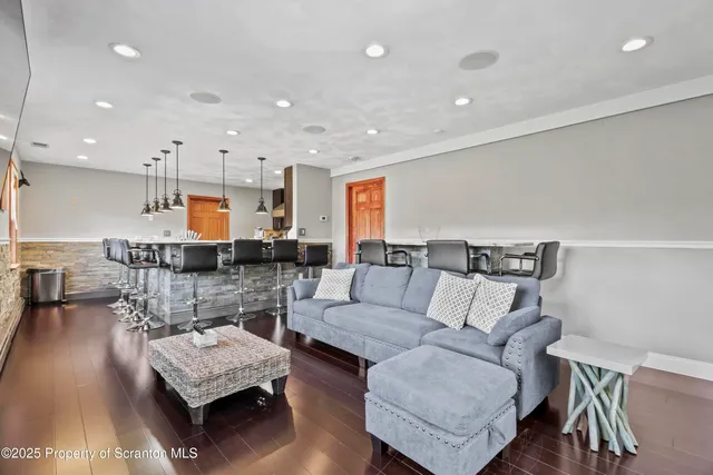 a living room with furniture